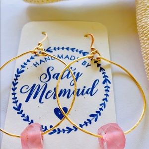 Pink Seaglass earrings